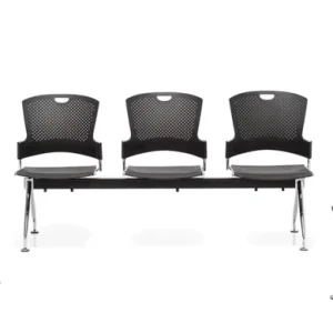 Modern Commercial Training and Waiting Chair Ventilated Plastic Back Seating With Chrome Legs