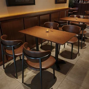 Modern Commercial Wooden Cafe Table and Chair Set Furniture for Restaurant Bistro Coffee Shop Hotel Lounge