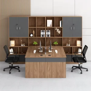 Modern Commercial Wooden Office Furniture Workstation Modular 2468 Seat Panel Desk Open Modular High Cabinet