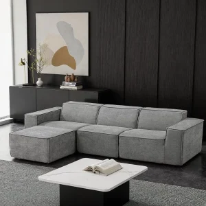 Modern Compressed Sofa Modular Sectional Sofa with Deep Seat Upholstered Corner Couch for Living Room Furniture Stores