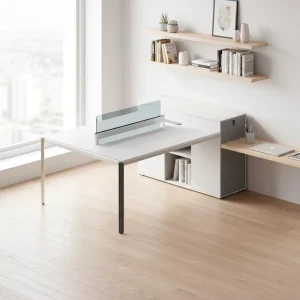 Modern Computer Office Desk Wood Panel Style Cubicle Workstation Design Table