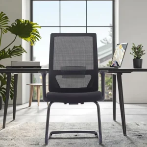 Modern Conference Mesh Office Chair with 3 Year Warranty Rotating Seat Black Color for Office Meeting Rooms