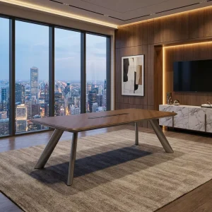 Modern Conference Table CEO Furniture Wireless Charging Power Hub E1 MDF Boardroom Meeting Desk High Gloss