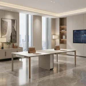 Modern Conference Table E1 MDF Board Meeting Room Desk 2mm PVC Edge Sealing Scratch Proof Small Boardroom Table