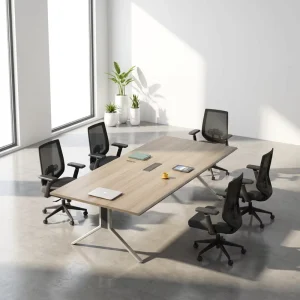 Modern Conference Table Y-Leg Meeting Desk E1 MDF Board Large Office Table Boardroom Furniture Power Hub Desk