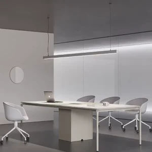 Modern Conference Table and Chair Set Fireproof Mobile Design for Office Training Negotiations 4 Person Light Luxury