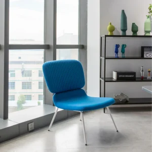 Modern Contemporary Fabric Executive Armchair Stainless Steel Frame Multi-Function for Office Lounge Waiting Areas
