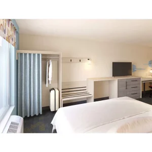 Modern Contemporary Solid Oak Wood Eco Friendly Durable 3 5 Star Hotel Furniture Set Complete Guest Apartment Bedroom Suite Bed