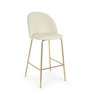 Modern Contemporary Velvet Bar Stool with Steady Lightweight Soft Padded Seat and Chrome Legs Hotel & Home Bar Use