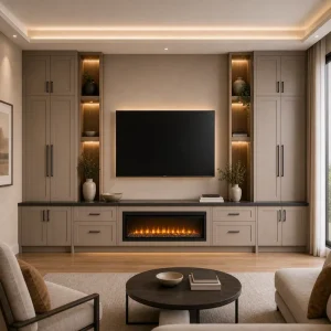 Modern Contemporary Whole House Customized Luxury Solid Wood Panel TV Stand & Cabinet for Living Room Home Furniture
