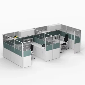 Modern Convertible Executive Office Furniture Full Set Partition 6 Seat Modular Soundproof Commercial Workstation Cubicle