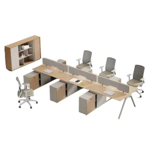 Modern Convertible Extendable Office Desks and Workstations with Desk Frame Wood+Metal Material