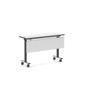 Modern Convertible Extendable Wooden Folding Training Table, Modular Flip Top Conference Table for Office and School