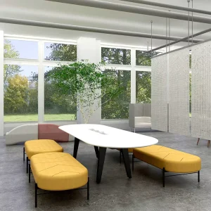 Modern Convertible Fabric Seat Indoor Bench Chair for Apartment and Workshop Use