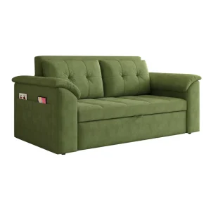 Modern Convertible Hotel Furniture Foldable Sofa Bed with Storage Metal Frame Fabric Genuine Leather