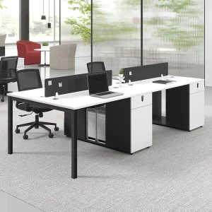 Modern Convertible Solid Wood Conference Table Office Desk with Comfortable Chair Commercial Furniture