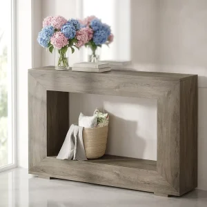 Modern Convertible Wooden Accent Console Table for Hotel Dining Areas