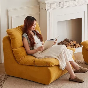 Modern Corner One Seat Sofa Bed Microfiber Fabric Eco Friendly Removable Washable Convertible Foldable Living Room Bedroom