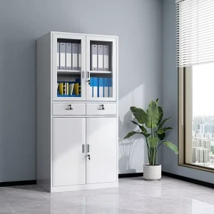 Modern Corporate Office Steel Filing Cabinet with 2 Drawers Adjustable Shelves & Key Lock for Hotel Supermarket & School Use