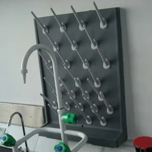 Modern Corrosion Resistant PP Sided Pegboard Desk Stand 27 52 Pegs Detachable Laboratory Beaker Drying Rack Hospital School