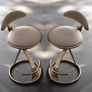 Modern Counter Height Adjustable Swivel Stools Bar Chairs Leather Bar Stool Chair Iron Leg Bar Chairs for Kitchen