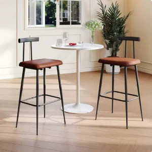 Modern Counter Height Bar Stools Kitchen Island with Footrest Industrial Bar Chairs Bars Cafes