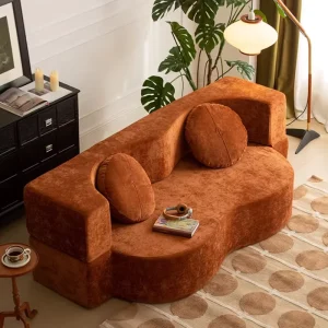 Modern Cream Boucle Modular Sectional Boneless Sofa Set Round Armless Cloud Design Soft Upholstered Living Room Furniture