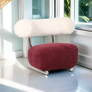 Modern Creative Reception Lounge Accent Chairs Hotel Luxury Sherpa Single Seater Sofa Chair