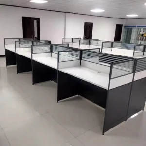 Modern Cubical Office Work Station 2 4 6 8 People Workstation Furniture Glass Partition Call Center Desk