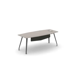 Modern Curved Executive Desk Zero Formaldehyde Eco Powder Coated MDF Privacy Baffle Built-in Cable Trough Simple Office Desk