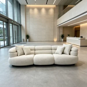 Modern Curved Modular Cloud Sofa Suitable for Hotel Lobbies, Shopping Malls Office Reception Areas, and Commercial Waiting Rooms