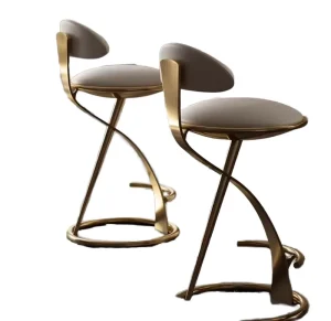 Modern Curved Velvet Bar Stool Inspired Counter Chair for Kitchen Dining Hotel Party Events Club Home Bar Island