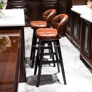 Modern Custom Design Luxury Bar Stool with Solid Wood Chair Feet Lightweight Durable for Kitchen and Dining Room