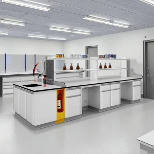 Modern Custom Hospital Laboratory Work Table Sink Custom Biological Modular Lab Bench School Application Steel