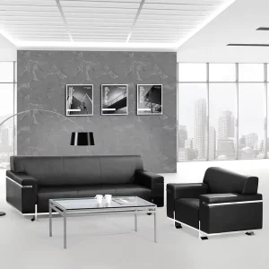 Modern Custom Made Office Furniture Resting Leather Sectional Sofa in Waiting Room