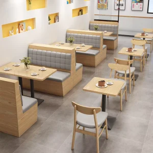 Modern Custom Restaurant Furniture Cafe Booth Seating Sofa Dining Tables and Chairs Set