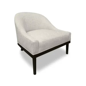 Modern Customizable Durable Eco Friendly Hotel Restaurant Lounge Chair Luxury Upholstered Light Gray Fabric Contract Commercial