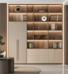 Modern Customizable Solid Wood Bookshelf Adjustable Shelves Wall Mounted Suitable for Living Room Bedroom Home Office