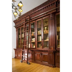 Modern Customize Design Classic European Style Solid Wood Library Cabinets Wooden Book Shelf