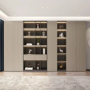 Modern Customized Adjustable Solid Wood Mahogany Oak Walnut Library Bookcase Bookshelf Cabinet Living Room Bedroom Hotel