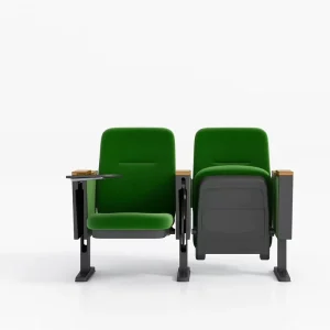 Modern Dark-Green Fabric Folding Seat Theater Furniture for Church Auditorium Hall Conference School