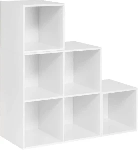 Modern Decorative Home Stackable Revolving Portable 6-Tier Cube Organizer Storage Bookcase for Office Home and Closet