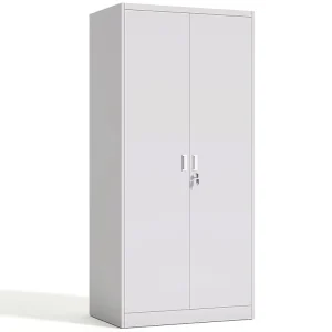 Modern Design 2 Door Lockable Metal Steel Storage Filing Cabinet 4 Adjustable Shelves Eco Friendly Wardrobe Closet