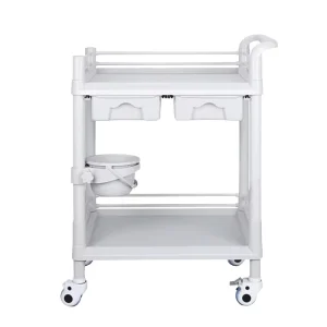 Modern Design 2 Layer Drawers Medical Delivery Cart ABS Plastic Hospital Trolley for Dental Clinic Beauty Salon Laundry OEM