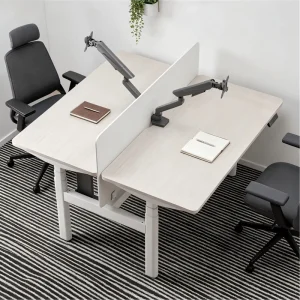 Modern Design 2 Person Ergonomic Iron Office Computer Table Workstation Height Adjustable Desk 120kg Capacity