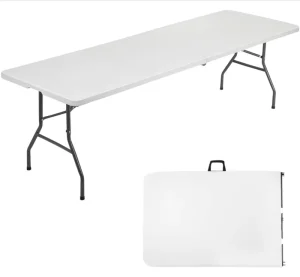 Modern Design 8ft Rectangle Portable Plastic Fold in Half Table for Indoor Outdoor Wedding Banquet