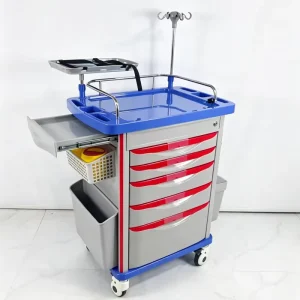 Modern Design ABS Medical Emergency Medicine Cart Hospital Trolley for Drug Delivery Metal Material