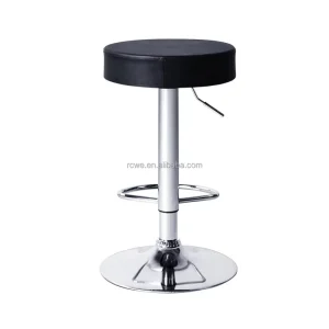 Modern Design Adjustable Height PU Leather Bar Chair Swivel Padded Seat Footrest Anti Slip Base Restaurant & Hotel Use