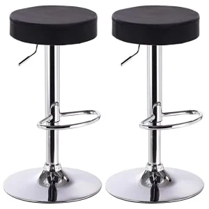 Modern Design Bar Chairs Round Shape Design Setting Bar Stools PU Leather Modern Height Adjustable Swivel Bar Chair