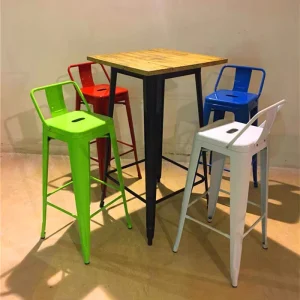 Modern Design Bar Table Set With 4 Stools Bistro Pub Kitchen Dining Furniture